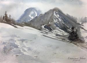 Watercolor: Mountain trail