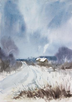 Watercolor: The beginnig of Winter