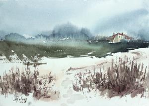 Watercolor: Warm Winter - sketch
