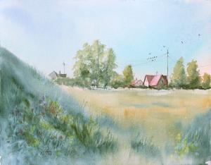 Watercolor: Clear day - Landscape
