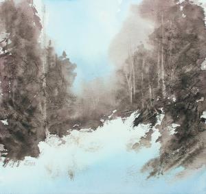 Watercolor: Winter Forest