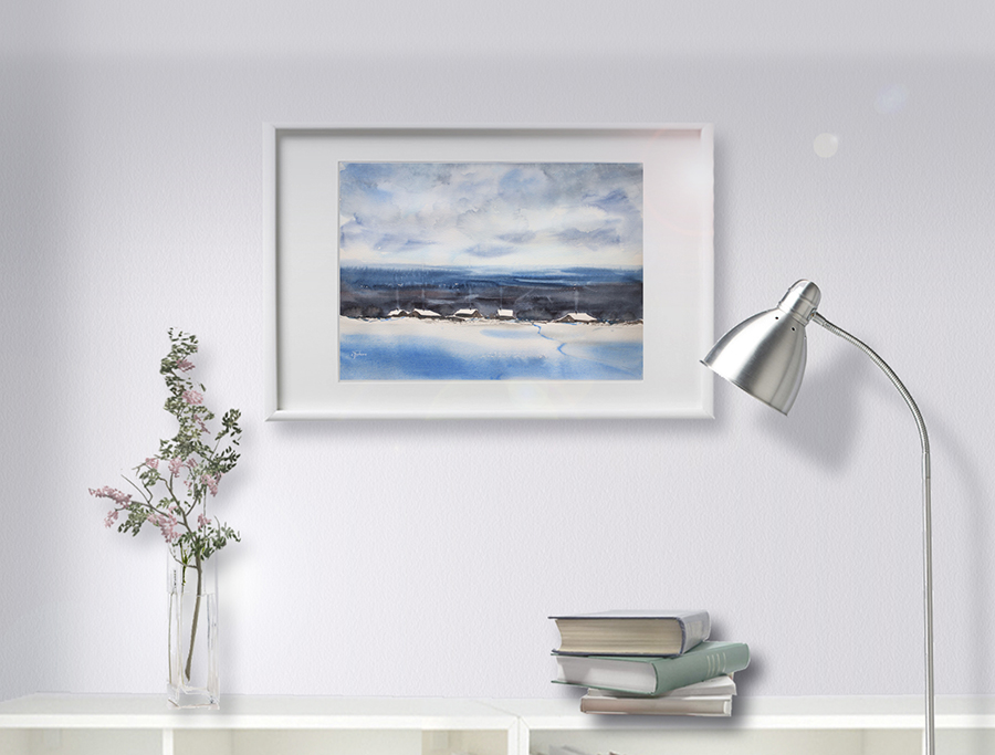 Painting in the interior: Winterscape - Artwork by Ekaterina Gubina