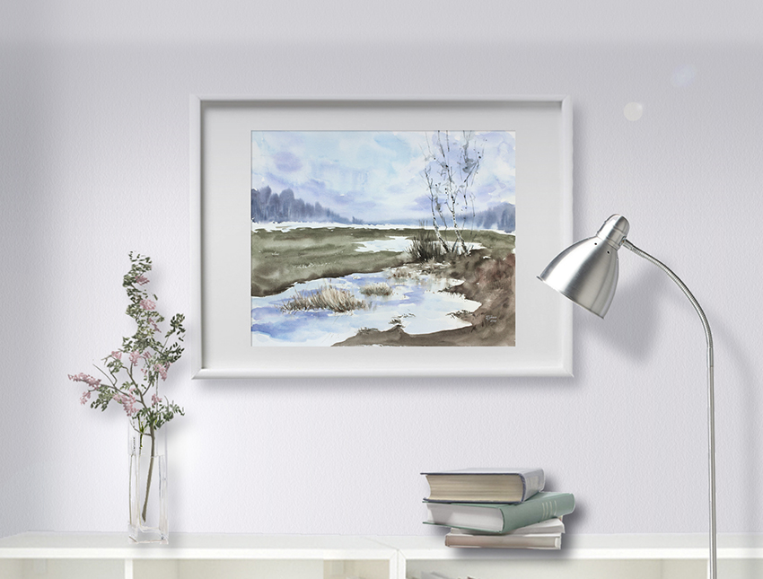 Painting in the interior: Spring Field