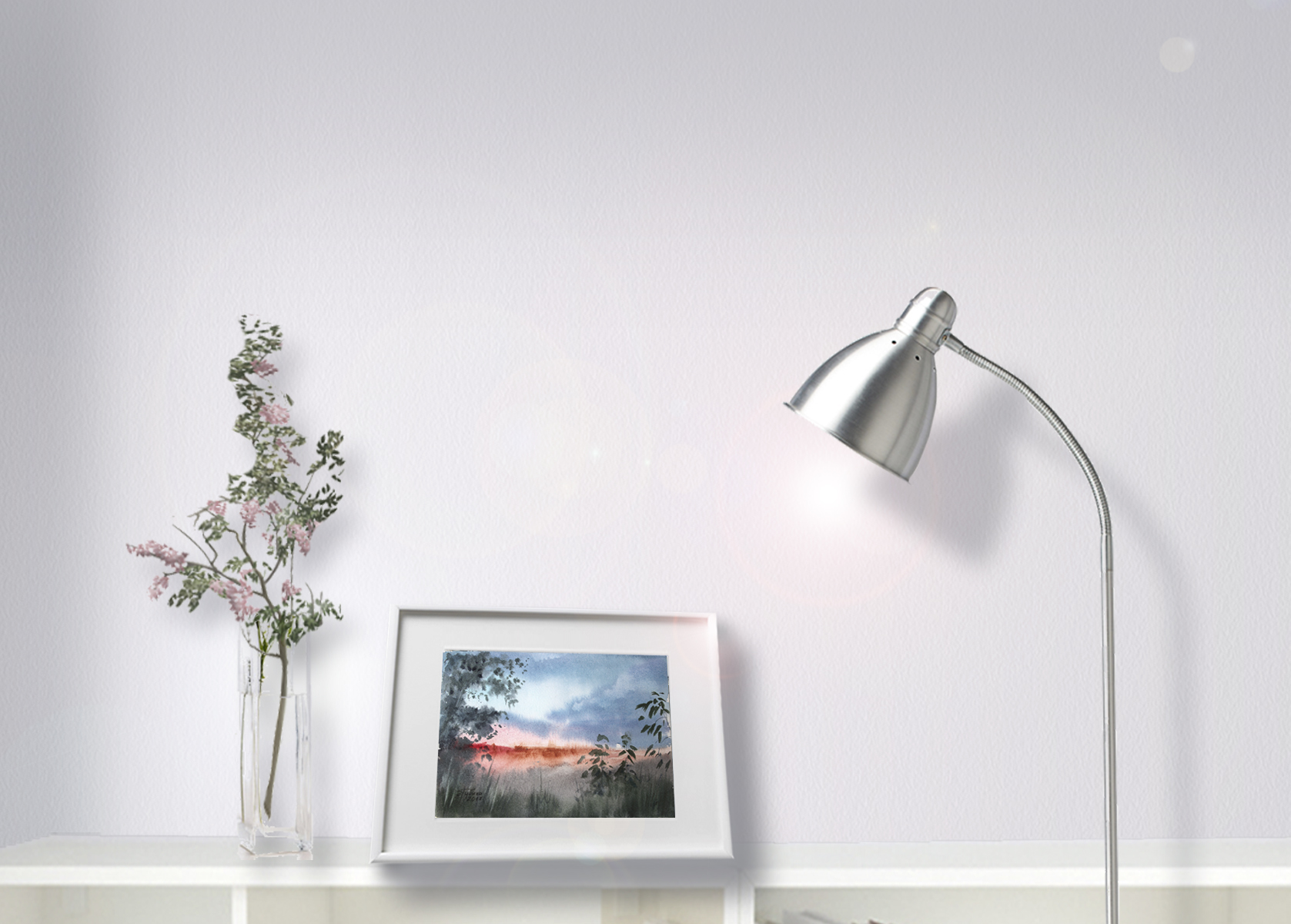 Painting in the interior: Evening, miniature - Artwork by Ekaterina Gubina