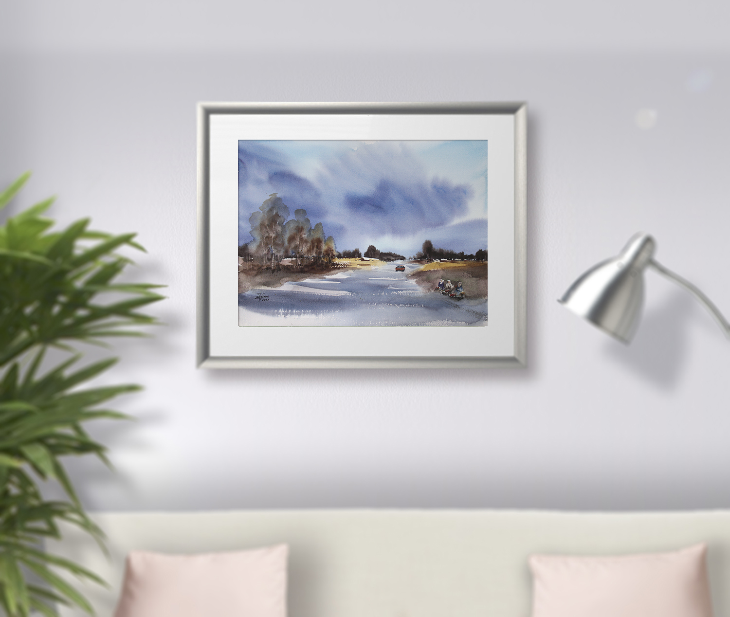 Painting in the interior: On the roadside - Artwork by Ekaterina Gubina