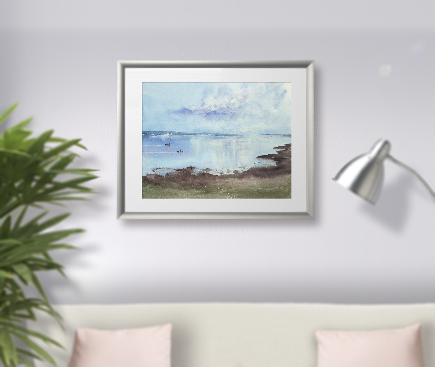 Painting in the interior: The Lake - Artwork by Ekaterina Gubina
