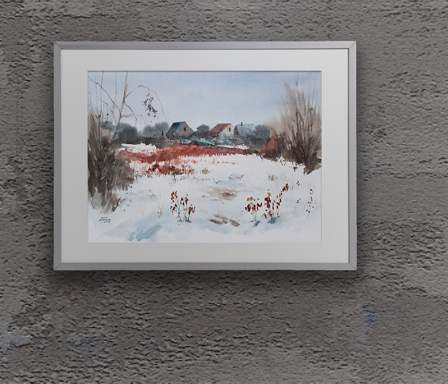 Painting in the interior: Winter Landscape