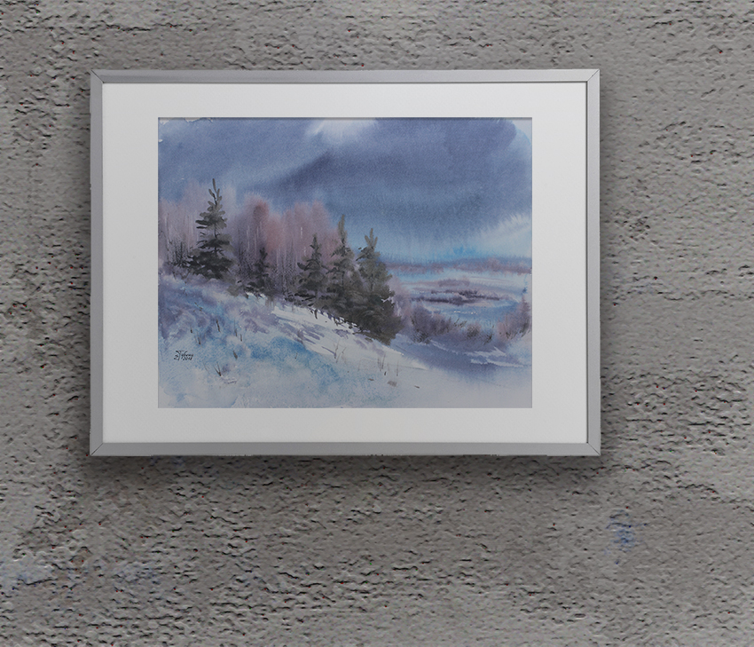 Painting in the interior: Winter Landscape