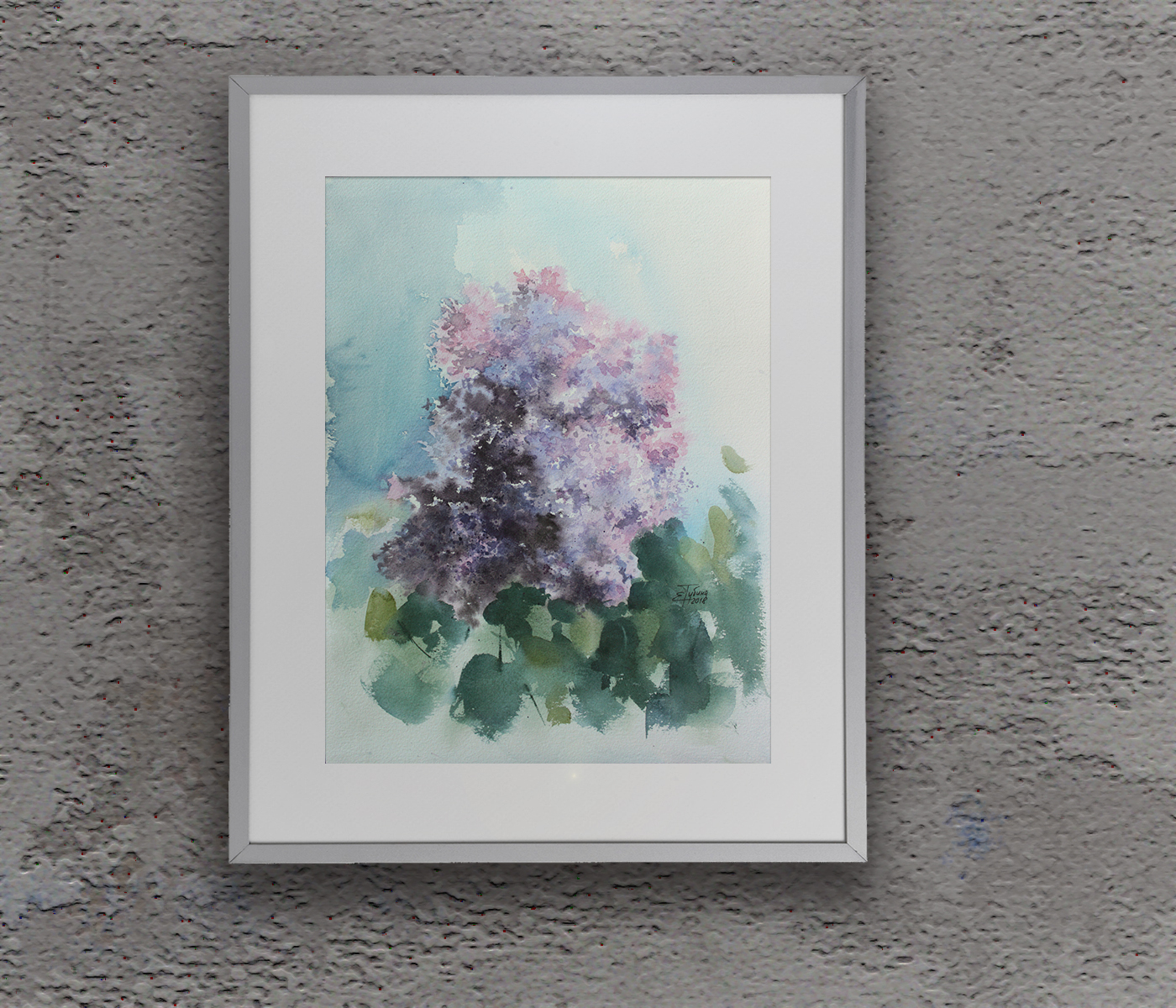 Painting in the interior: Lilac - Artwork by Ekaterina Gubina