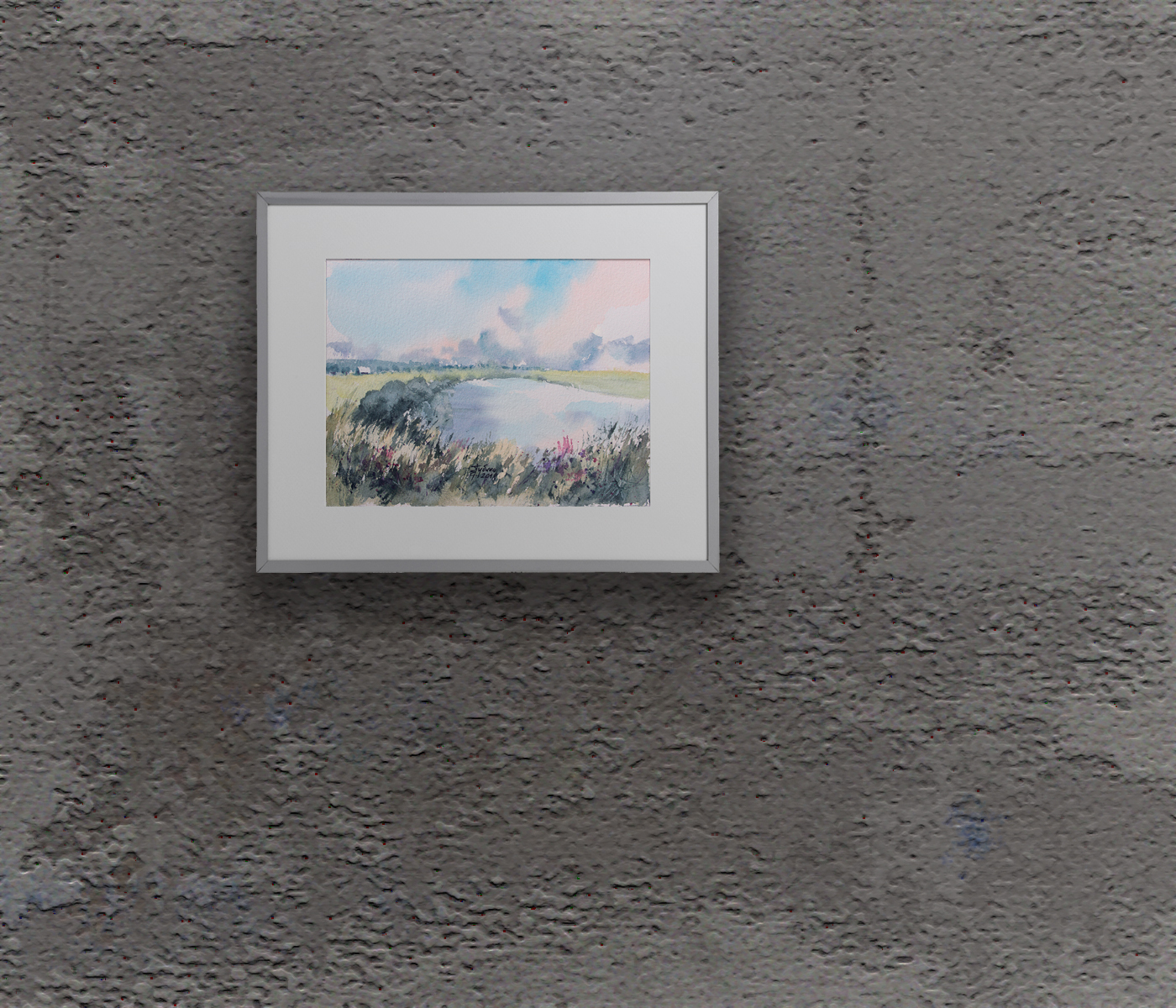 Painting in the interior: The Lake - Artwork by Ekaterina Gubina