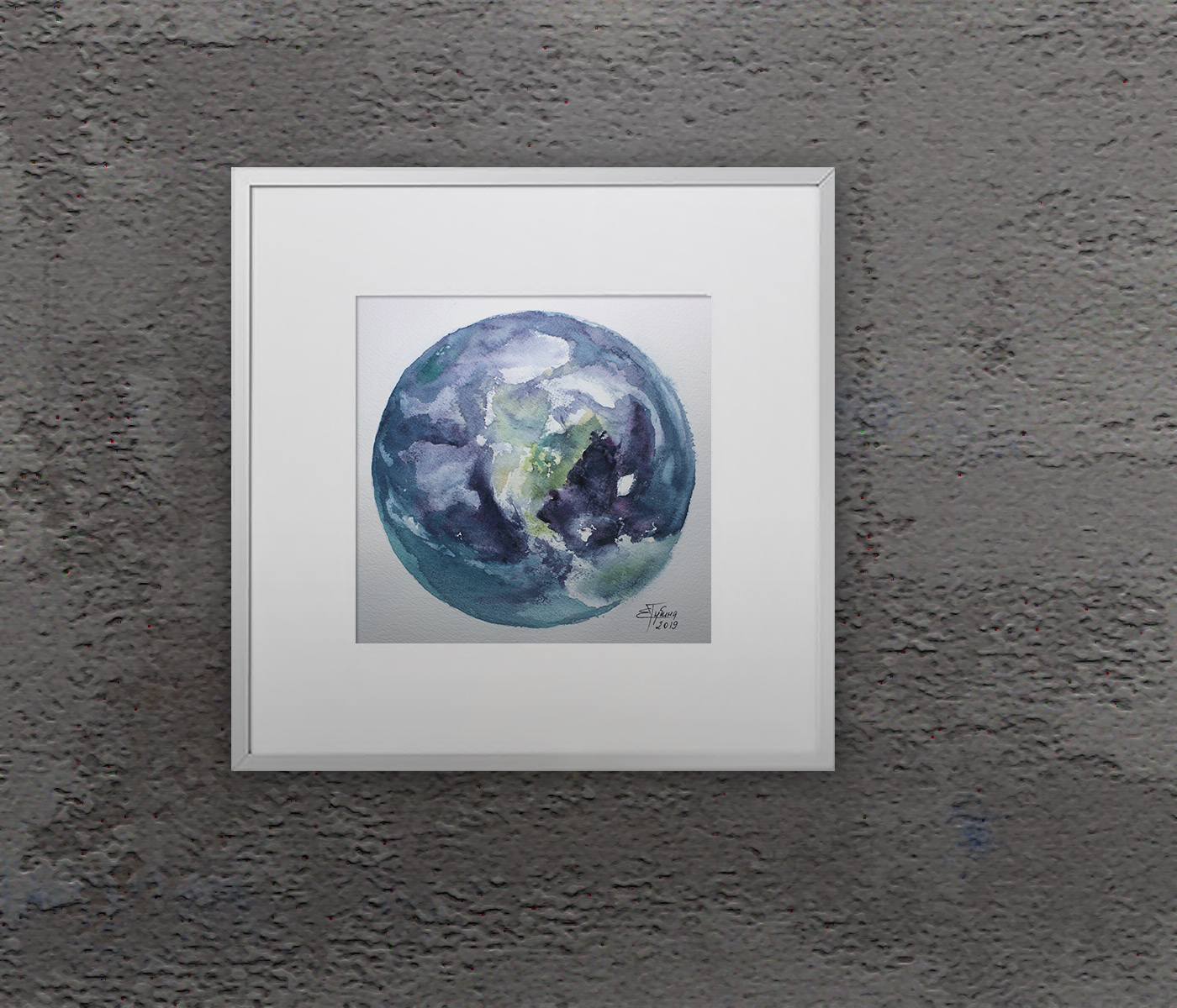 Painting in the interior: Planet Earth - Artwork by Ekaterina Gubina