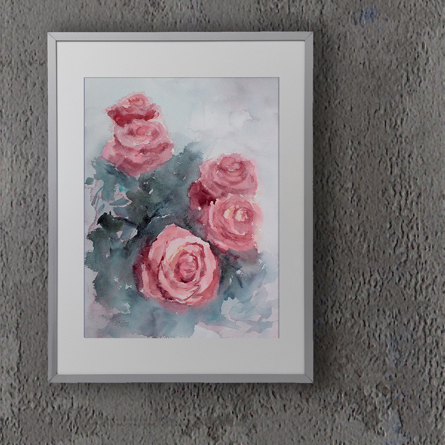 Painting in the interior: Roses #3