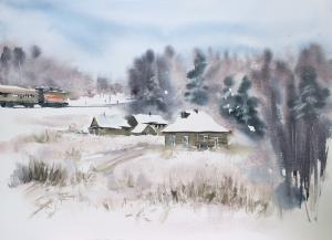 Watercolor: Winterscape