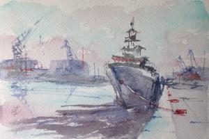 Watercolor: Ship